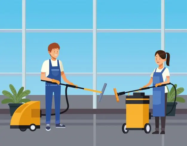 housekeeping doing their assigned task individually