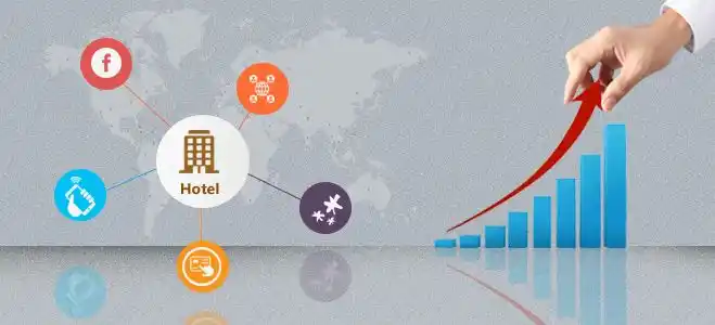 upward graph showing Improved Revenue of hotel